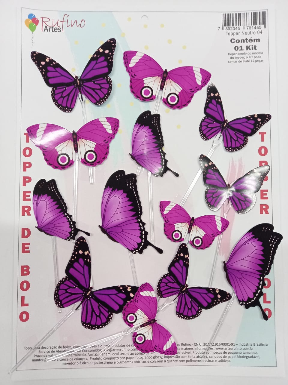 bolo lilas de borboleta