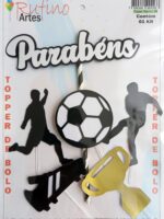 Topo de Bolo Futebol 3D Preto