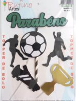 Topo de Bolo Futebol 3D Verde