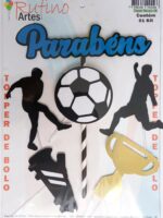 Topo de Bolo Futebol 3D Azul