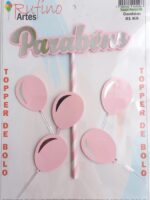 Topo de Bolo Balão 3D Rosa