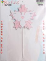 Topo de Bolo Espirito Santo 3D Rosa