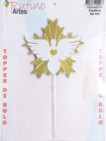 Topo de Bolo Espirito Santo 3D Dourado