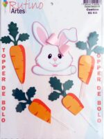 Topo de Bolo Coelho Páscoa 3D Rosa