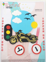 Topo de Bolo Moto 3D