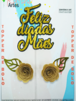 Dia Das  Mães 3D Com Eva Flor Dourada