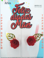 Dia Das  Mães 3D Com Eva Flor Vermelha