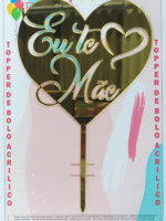 Eu Te Amo Mamãe Acrílico Espelhado Dourado