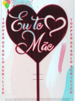 Eu Te Amo Mamãe Acrílico Espelhado Vermelho