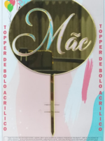 Mae Acrílico Espelhado Dourado