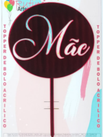 Mae Acrílico Espelhado Vermelho