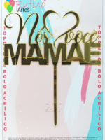 Nos Amamos Mamãe Acrílico Espelhado Dourado