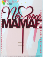 Nos Amamos Mamãe Acrílico Espelhado Vermelho