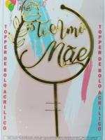 Te Amo Mãe Acrílico Espelhado Dourado