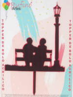 Namorados 3 Idade Acrílico Vermelho Espelhado