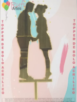 Namorados Acrílico Dourado Espelhado