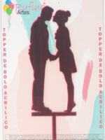 Namorados Acrílico Vermelho Espelhado