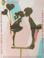 Namorados Bexiga Acrílico Dourado Espelhado