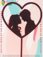 Namorados Coração Acrílico Vermelho Espelhado