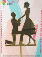 Noivos 02 Acrílico Dourado Espelhado