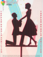 Noivos 02 Acrílico Vermelho Espelhado