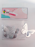 Borboleta 3D Metalizada - Prata Pct 10 Und