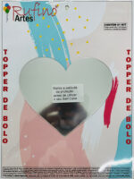 Self Cake Acrilico Prata Coração 10cm