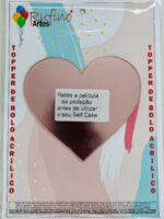 Self Cake Acrilico Rose Coração 15cm