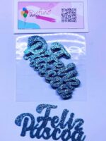 Aplique Feliz Páscoa EVA Verde - 10x5cm - Pct 06 Und