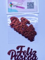 Aplique Feliz Páscoa EVA Vermelho - 10x5cm - Pct 06 Und