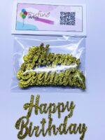 Aplique Happy Birthday EVA Dourado - 08x05cm - Pct 04 Und