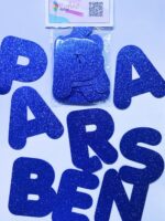 Aplique Kit Parabéns Letras EVA Azul - 10cm - Pct 08 Letras