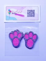 Aplique Patinhas EVA 3D Rosa - 05cm - Pct 06 Und