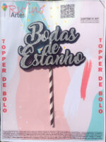 Topo de Bolo EVA Bodas de Estanho