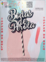 Topo de Bolo EVA Bodas de Perola