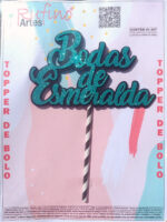 Topo de Bolo EVA Bodas de Esmeralda