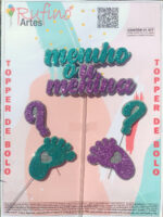 Topo de Bolo EVA Revelação Verde/Lilás