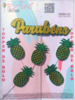 Topo de Bolo EVA Fruta Abacaxi