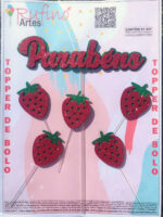 Topo de Bolo EVA Fruta Morango