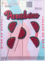 Topo de Bolo EVA Fruta Melancia