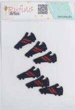 Aplique Chuteira em EVA - Vermelho - 5,5x3 cm - Pct 06 Und