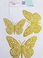 Borboleta em TNT - Modelo 01 - Dourada - 20x16cm - Pct 03 Und