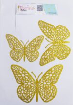 Borboleta em TNT - Modelo 01 - Dourada - 20x16cm - Pct 03 Und