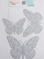 Borboleta em TNT - Modelo 01 - Prata - 20x16cm - Pct 03 Und