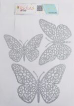 Borboleta em TNT - Modelo 01 - Prata - 20x16cm - Pct 03 Und