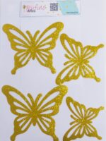 Borboleta em TNT - Modelo 02 - Dourada - 20x16cm - Pct 04 Und