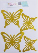 Borboleta em TNT - Modelo 02 - Dourada - 20x16cm - Pct 04 Und