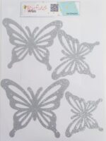 Borboleta em TNT - Modelo 02 - Prata - 20x16cm - Pct 04 Und