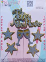 Topo de Bolo Ano Novo Eva 3D Estrela