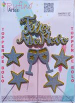 Topo de Bolo Ano Novo Eva 3D Estrela